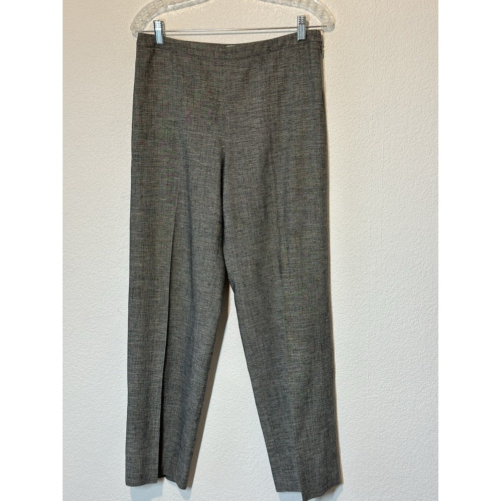 Armani Collezioni Womens Linen ? Black Heathered Straight Leg Pants Sz8 30x‎ 29